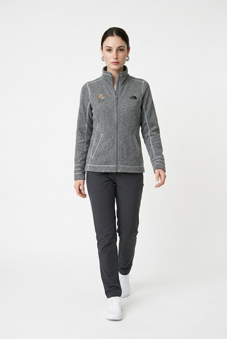 The North Face Fleece Full Zip Women's M Charcoal Business Casual Sweater Jacket